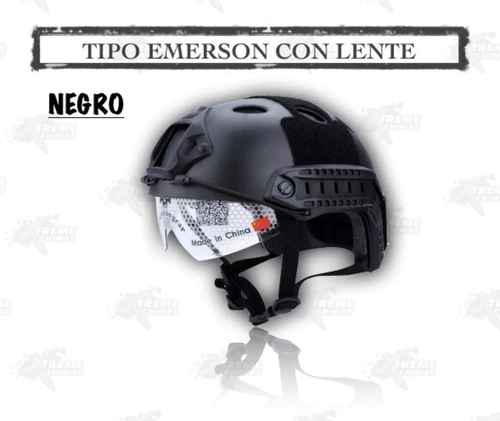 Casco tactico recortado con lentes