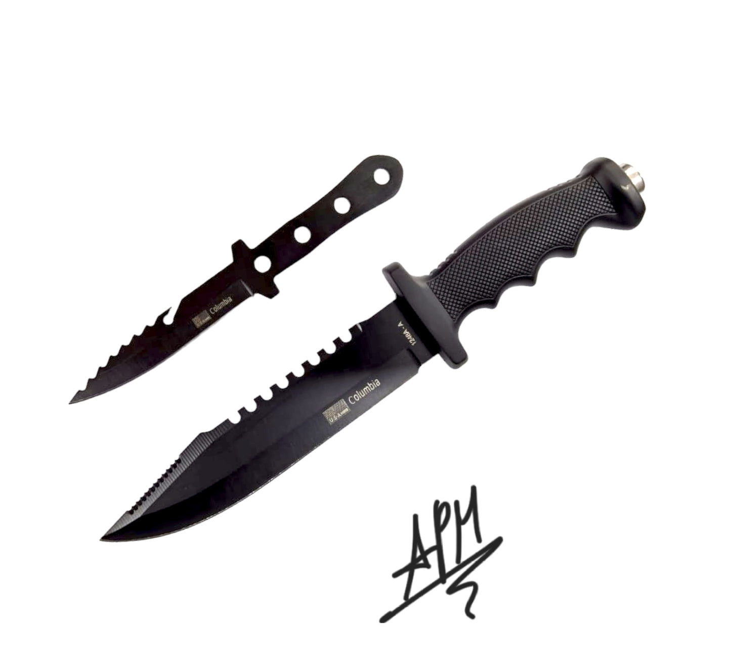 Kit cuchillo 2 piezas funda de plastico rigido